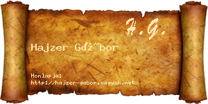 Hajzer Gábor névjegykártya
